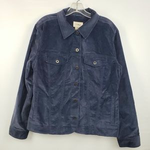 L.L. Bean Navy Blue Velvet-like Blazer Jacket